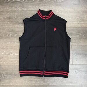 Vintage Prince Tennis Sweater Vest Full Zip Varsity Mens‎ Size Large Preppy 90s